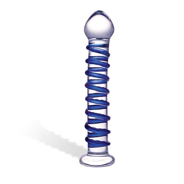 Glas - Blue Spiral Glass Dildo -  Glass Dildo (Non Vibration)  Durio.sg