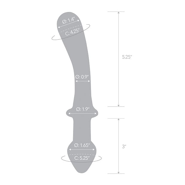Glas - Classic Curved Dual Ended Glass Dildo 9" (Clear) -  Glass Dildo (Non Vibration)  Durio.sg