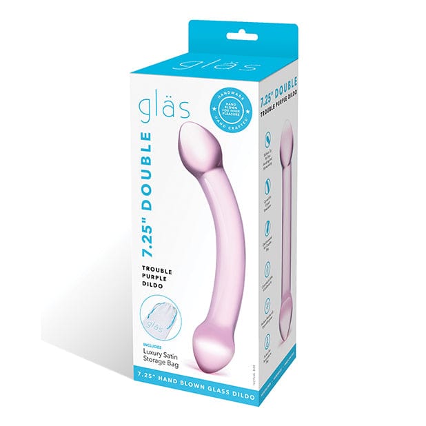 Glas - Double Trouble Hand Blown Glass Dildo 7.25" (Purple) -  Glass Dildo (Non Vibration)  Durio.sg