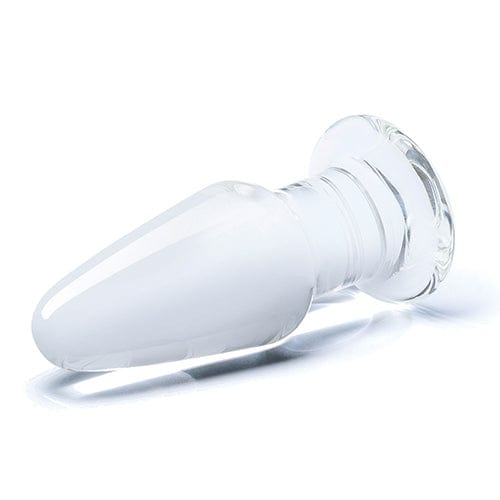 Glas - Glass Butt Plug Hand Blown Glass Dildo 3.5" (Clear) -  Glass Anal Plug (Non Vibration)  Durio.sg