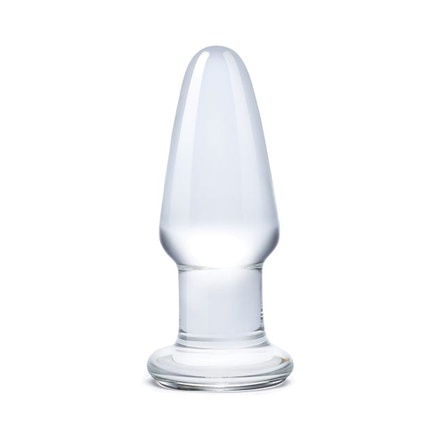 Glas - Glass Butt Plug Hand Blown Glass Dildo 3.5" (Clear) -  Glass Anal Plug (Non Vibration)  Durio.sg