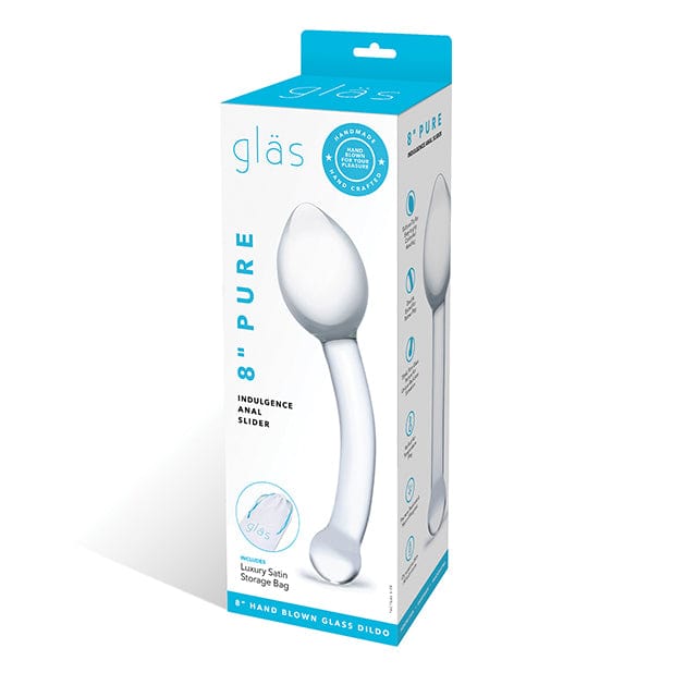 Glas - Pure Indulgence Anal Slider Hand Blown Glass Dildo 8" (Clear) -  Glass Anal Plug (Non Vibration)  Durio.sg