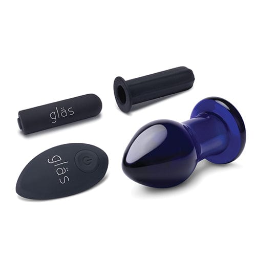 Glas - Remote Control Rechargeable Vibrating Glass Butt Plug 3.5" (Blue) -  Glass Anal Plug (Vibration) Rechargeable  Durio.sg