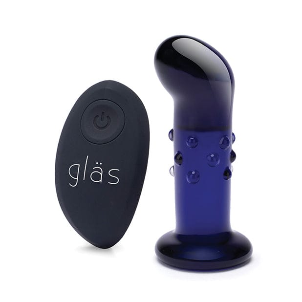 Glas - Remote Control Rechargeable Vibrating Glass Dotted G Spot P Spot Plug 4" (Blue) -  Glass Anal Plug (Vibration) Rechargeable  Durio.sg