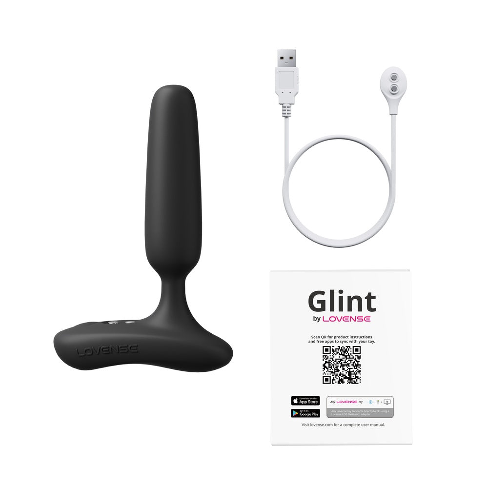 Lovense - Glint Touch-Responsive App-Controlled Anal Plug (Black)