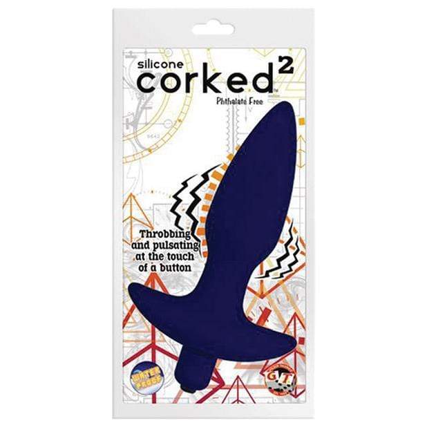 Golden Triangle - Corked 2 Vibrating Butt Plug Small (Blue) -  Anal Plug (Vibration) Non Rechargeable  Durio.sg