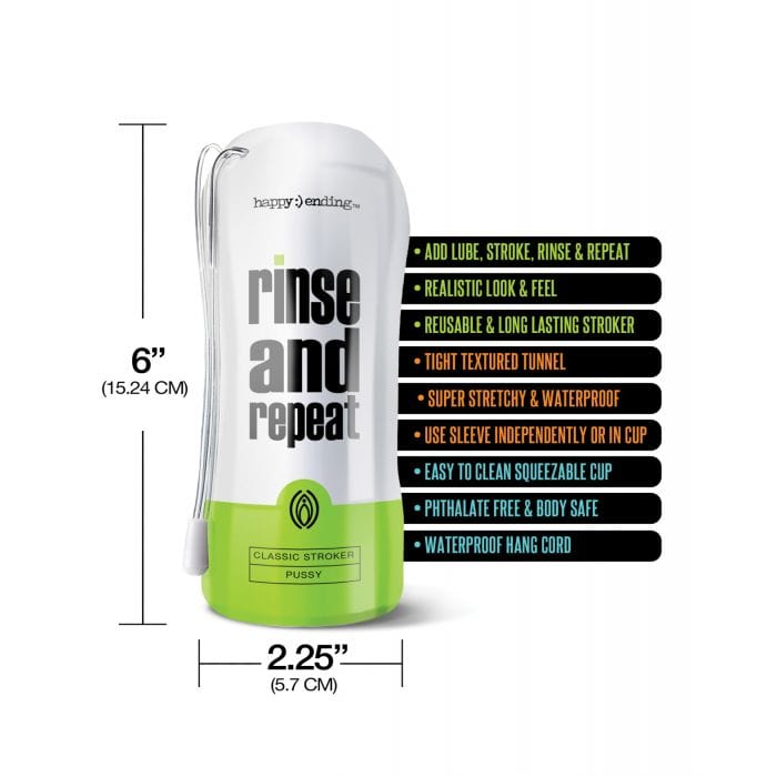 Happy Ending - Rinse and Repeat Classic Stroker Cup Masturbator Pussy (White) -  Masturbator Soft Stroker (Vibration) Non Rechargeable  Durio.sg