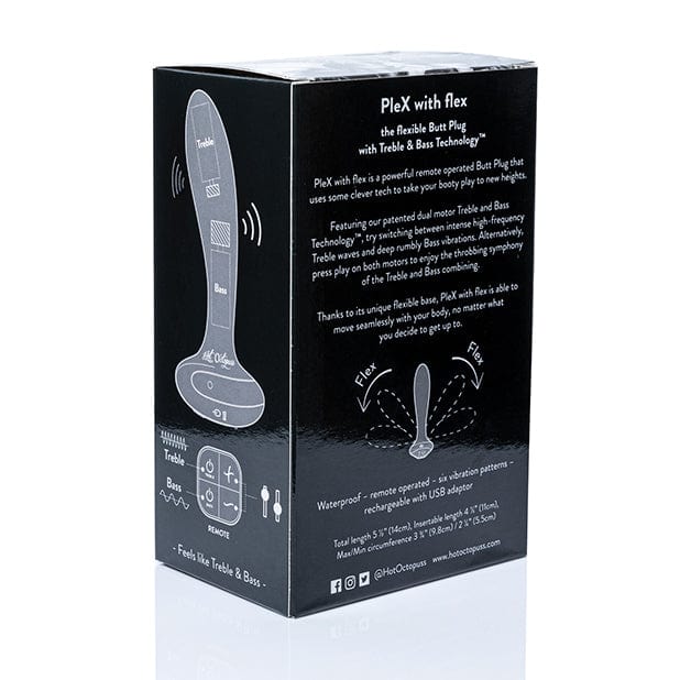 Hot Octopuss - PleX with Flex Remote Control Butt Plug (Black) -  Remote Control Anal Plug (Vibration) Rechargeable  Durio.sg