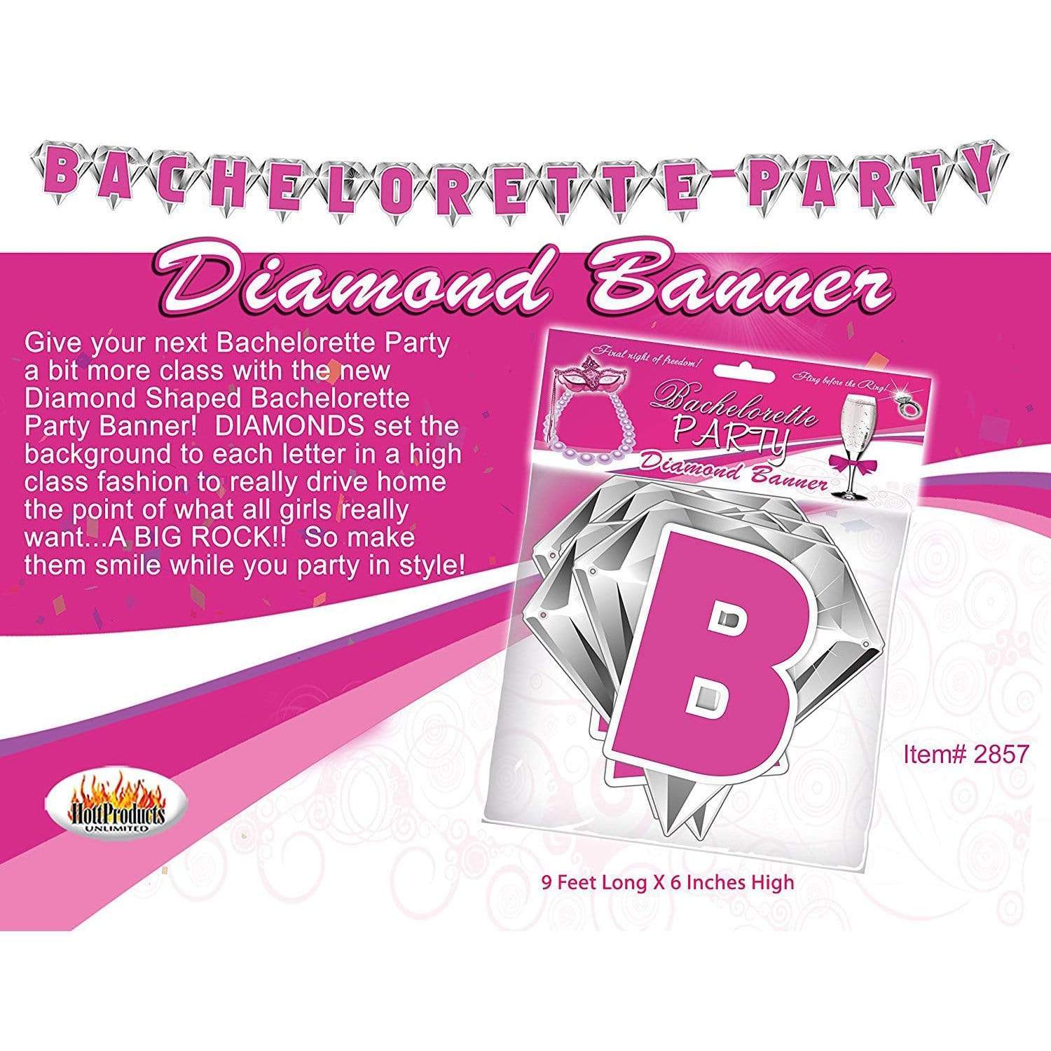 Hott Products -Bachelorette Party Diamond Banner (Pink) -  Bachelorette Party Novelties  Durio.sg