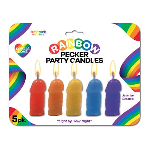 Hott Products - Rainbow Pecker Jasmine Scented Party Candles Pack of 5 (Multi Colour) -  Party Novelties  Durio.sg