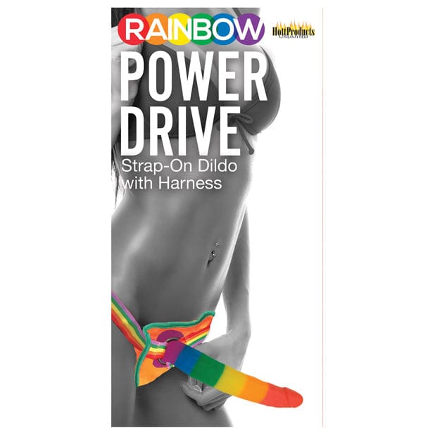 Hott Products - Rainbow Power Driver Strap On Dildo with Harness 7" (Multi Colour) -  Strap On with Dildo for Reverse Insertion (Non Vibration)  Durio.sg