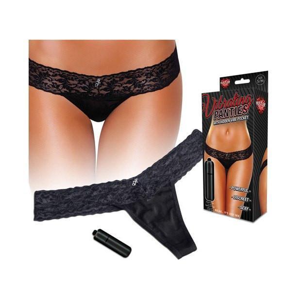 Hustler - Vibrating Panties with Hidden Vibe Pocket M/L (Black) -  Panties Massager Non RC (Vibration) Non Rechargeable  Durio.sg