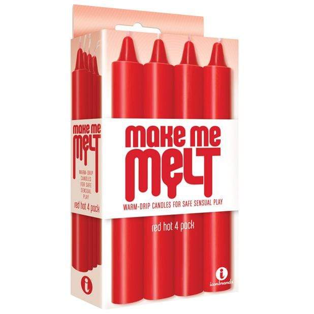 Icon Brands - Make Me Melt Sensual Warm Drip Candles Hot Pack of 4 (Red) -  Massage Candle  Durio.sg