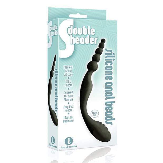 Icon Brands - S Double Header Double Ended Silicone Anal Beads (Black) -  Anal Beads (Non Vibration)  Durio.sg