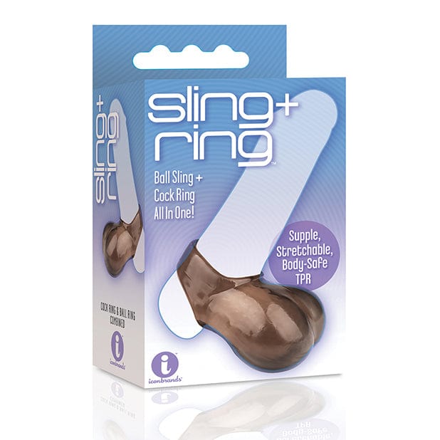 Icon Brands - The 9's Ball Sling and Cock Ring (Black) -  Rubber Cock Ring (Non Vibration)  Durio.sg