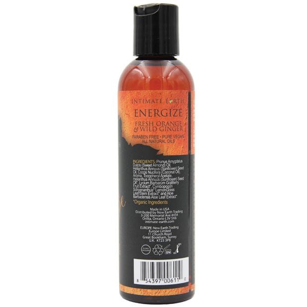 Intimate Earth - Energize Aromatherapy Massage Oil 120 ml (Fresh Orange & Wild Ginger) -  Massage Oil  Durio.sg