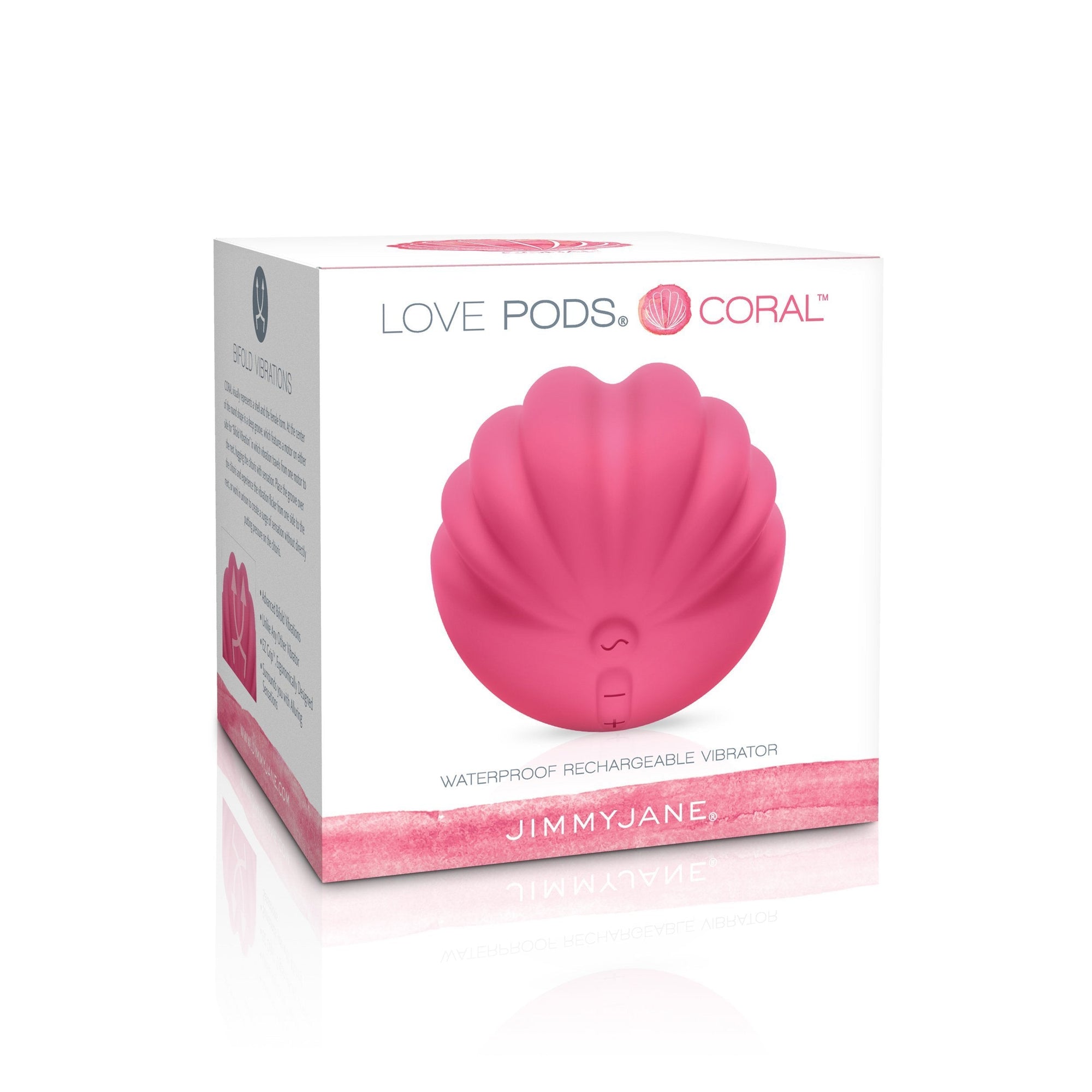Jimmy Jane - Love Pods Coral Waterproof Vibrator (Pink) -  Clit Massager (Vibration) Rechargeable  Durio.sg