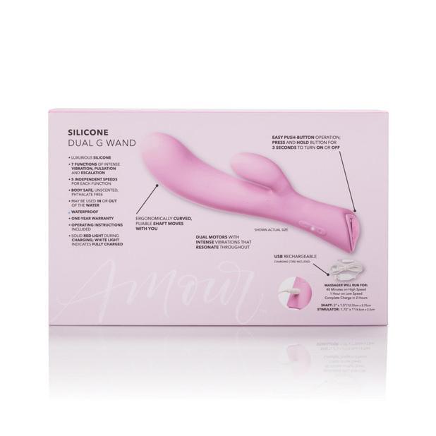 Jopen - Amour Rechargeable Silicone Dual G Rabbit Vibrator (Pink) -  Rabbit Dildo (Vibration) Rechargeable  Durio.sg
