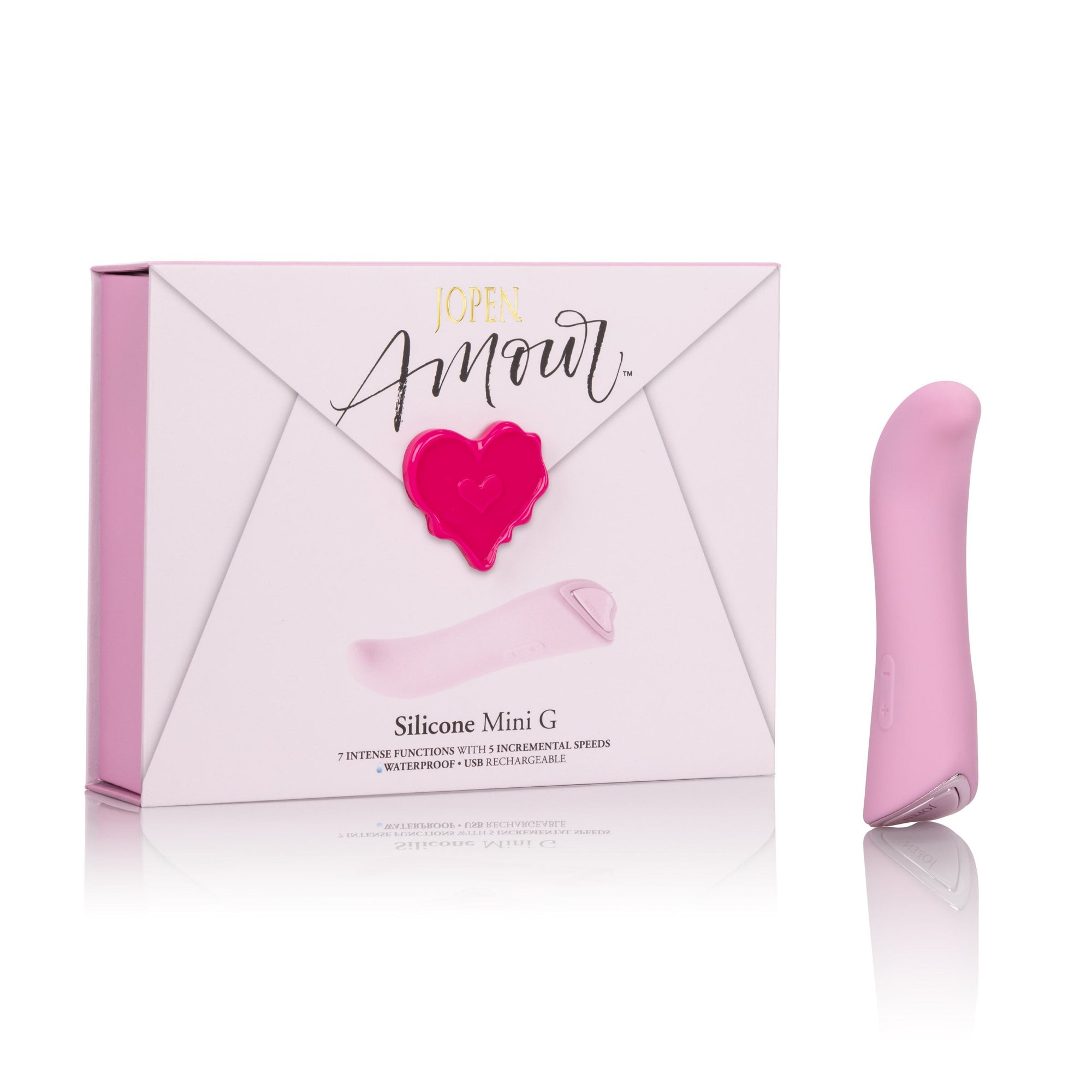 Jopen - Amour Silicone Mini G Spot Vibrator (Pink) -  G Spot Dildo (Vibration) Rechargeable  Durio.sg