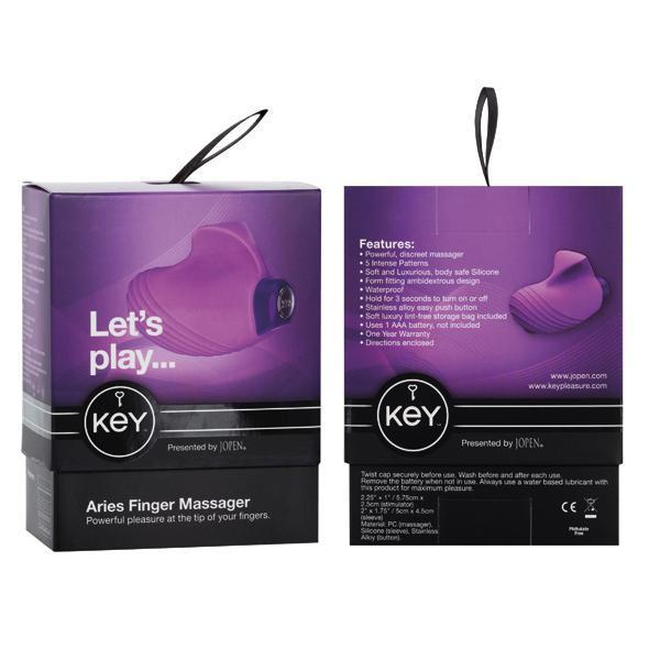 Jopen - Key Aries Finger Massager (Lavender) -  Clit Massager (Vibration) Non Rechargeable  Durio.sg