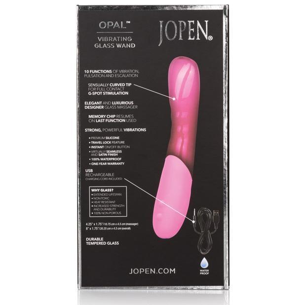 Jopen - Opal Rechargeable Vibrating Glass Wand (Pink) -  Non Realistic Dildo w/o suction cup (Vibration) Rechargeable  Durio.sg