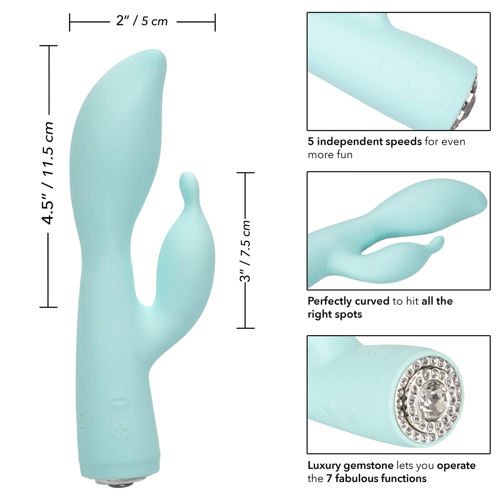 Jopen - Pave Silicone Rabbit Vibrator Victoria (Blue) -  Rabbit Dildo (Vibration) Rechargeable  Durio.sg