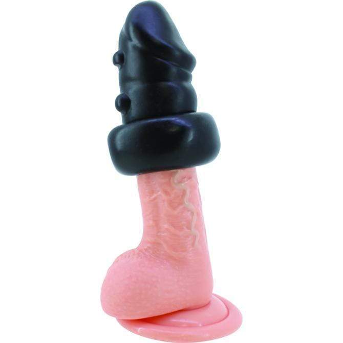 KMP - OniIkase Thick Sock I Textured Cock Sleeve (Black) -  Cock Sleeves (Non Vibration)  Durio.sg