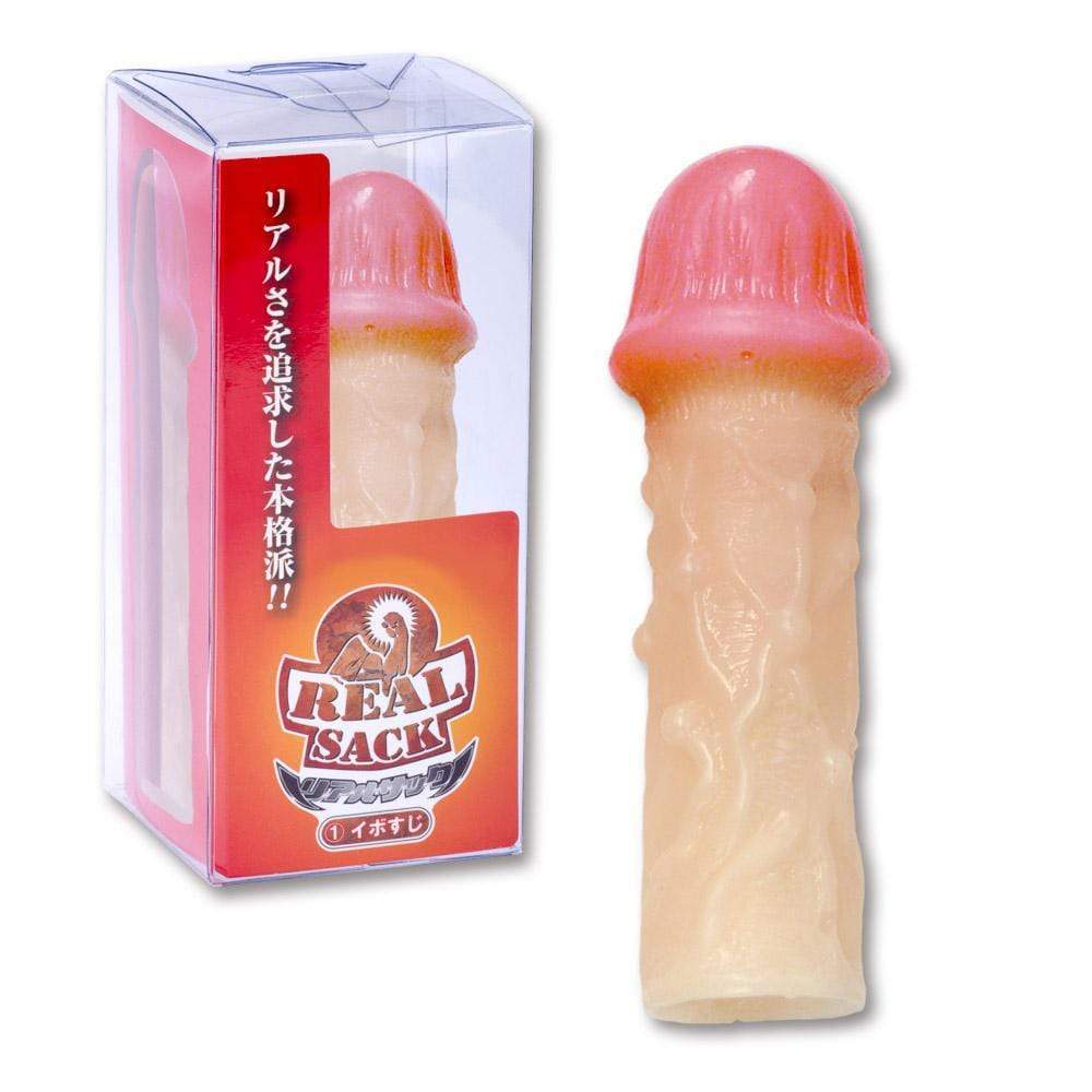 Kiss Me Love - Real Sack Ibo Line Penis Extension (Beige) -  Cock Sleeves (Non Vibration)  Durio.sg