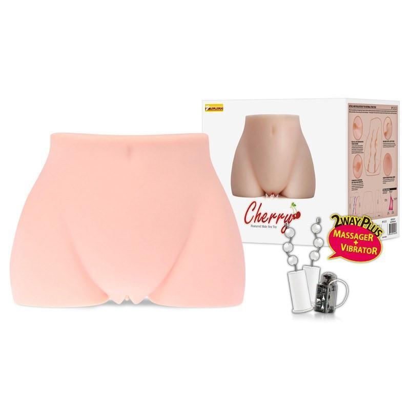 Kokos - Cherry with Vibration Meiki (Beige) -  Masturbator Vagina (Vibration) Non Rechargeable  Durio.sg