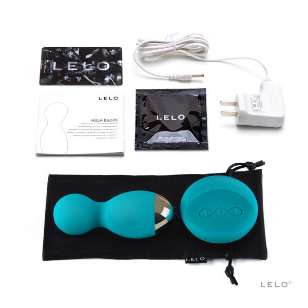 LELO - Hula Beads Kegel Balls (Ocean Blue) -  Kegel Balls (Vibration) Rechargeable  Durio.sg