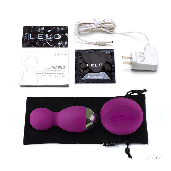 LELO - Hula Beads Remote Control Kegel Balls (Deep Rose) -  Remote Control Kegel Balls (Vibration) Rechargeable  Durio.sg