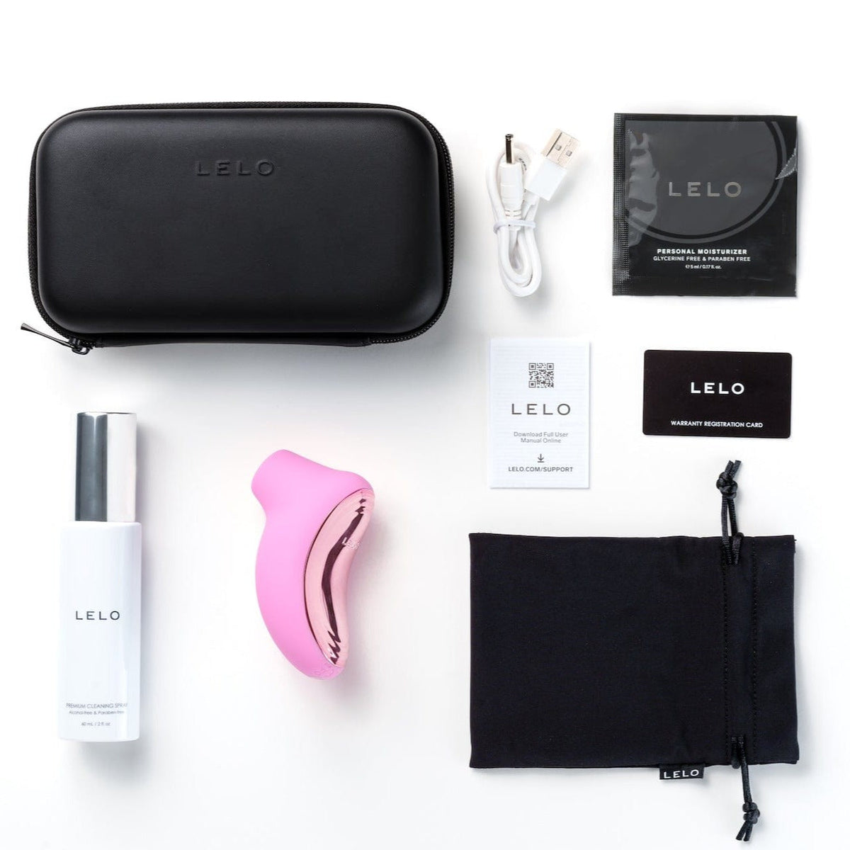 LELO - Pleasure On The Go Kit A Sona 2 Sonic Clitoral Massager with Toy Cleaner - Pink Clit Massager (Vibration) Rechargeable 714024805 Durio.sg