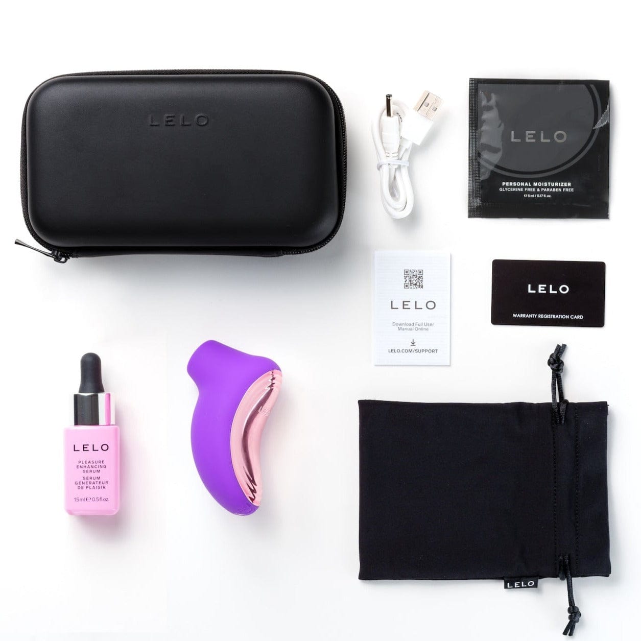 LELO - Pleasure On The Go Kit B Sona 2 Sonic Clitoral Massager with Pleasure Enhancing Serum - Purple Clit Massager (Vibration) Rechargeable 714022715 Durio.sg