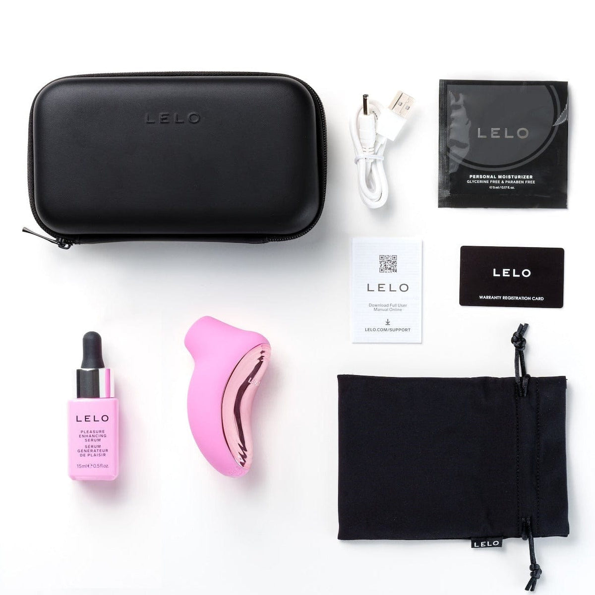 LELO - Pleasure On The Go Kit B Sona 2 Sonic Clitoral Massager with Pleasure Enhancing Serum - Pink Clit Massager (Vibration) Rechargeable 714019367 Durio.sg