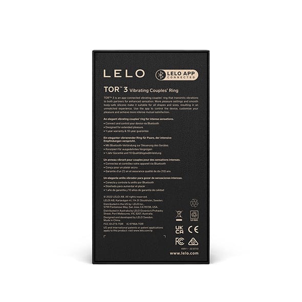 LELO - Tor 3 Vibrating Couple's Cock Ring -  Silicone Cock Ring (Vibration) Rechargeable  Durio.sg