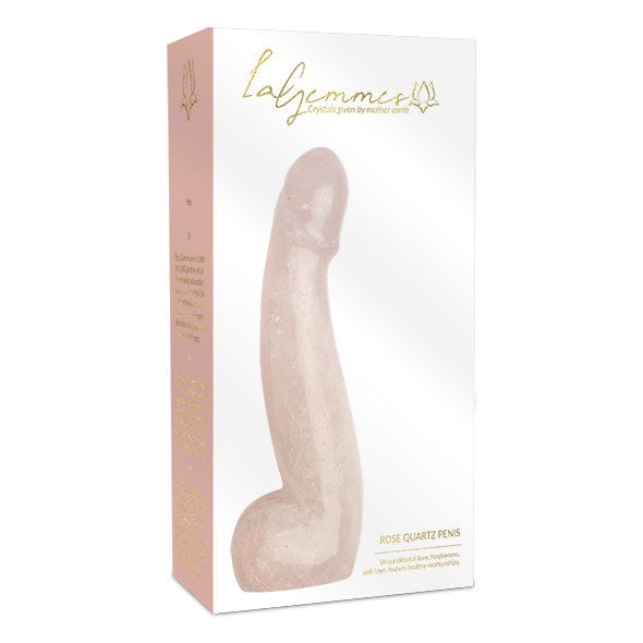 La Gemmes - Penis Rose Quartz Gemstone Dildo (Pink) -  Realistic Dildo w/o suction cup (Non Vibration)  Durio.sg