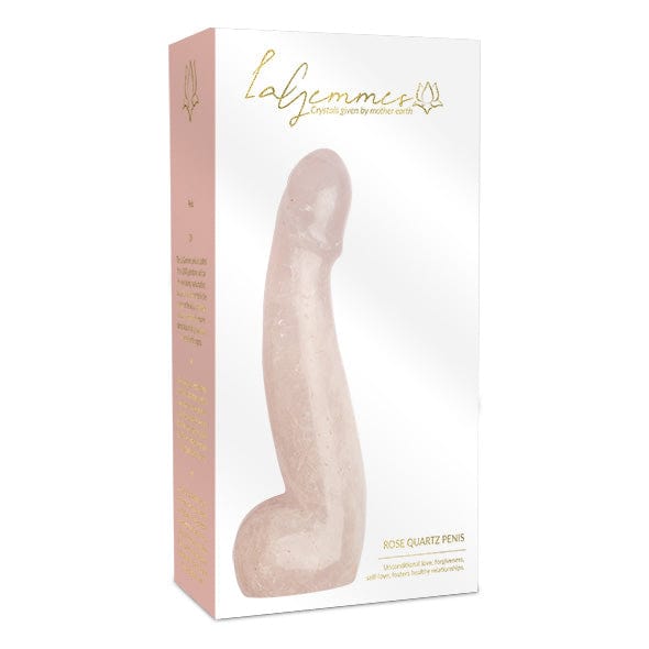 La Gemmes - Penis Rose Quartz Gemstone Dildo (Pink) -  Realistic Dildo w/o suction cup (Non Vibration)  Durio.sg