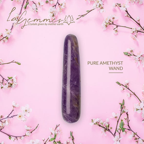 La Gemmes - Wand Pure Amethyst Gemstone Dildo (Purple) -  G Spot Dildo (Non Vibration)  Durio.sg