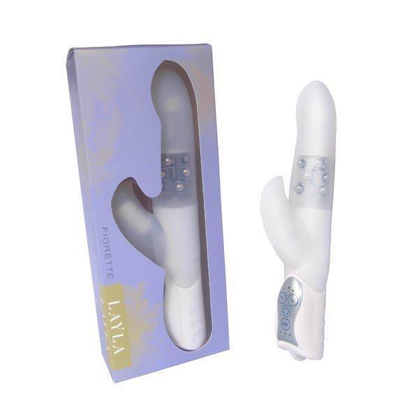 Layla - Fiorette Rabbit Vibrator (White) -  Rabbit Dildo (Vibration) Non Rechargeable  Durio.sg