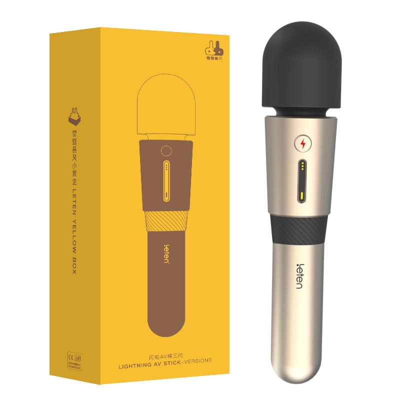 Leten - 3rd Generation Lightning Heating AV Wand Massager (Gold) -  Wand Massagers (Vibration) Rechargeable  Durio.sg