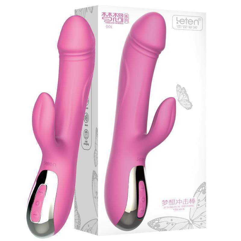 Leten - Automatical Strong Thrusting Rabbit Vibrator (Pink) -  Rabbit Dildo (Vibration) Rechargeable  Durio.sg