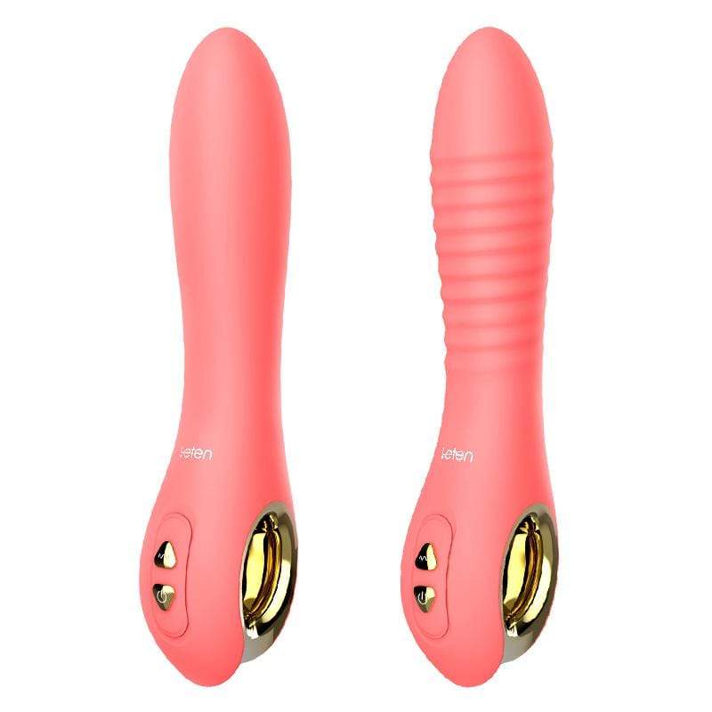 Leten - Fairy Magnetic Rechargeable Thrusting Vibrator with White Rabbit Massager (Pink) -  G Spot Dildo (Vibration) Rechargeable  Durio.sg