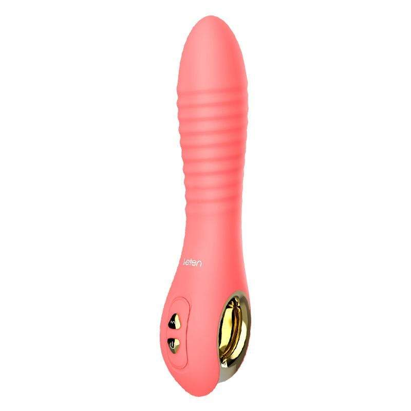 Leten - Fairy Magnetic Rechargeable Thrusting Vibrator with White Rabbit Massager (Pink) -  G Spot Dildo (Vibration) Rechargeable  Durio.sg