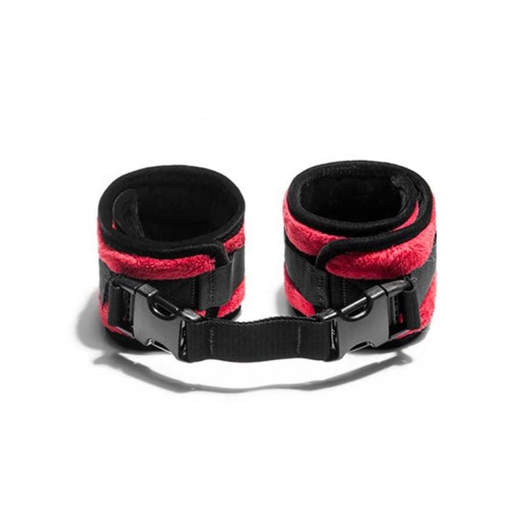 Liberator - Plush Wrist Cuffs (Shag Red) -  Hand/Leg Cuffs  Durio.sg