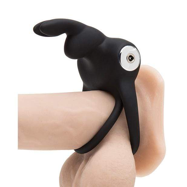 Love Honey - Happy Rabbit Rechargeable Love Ring (Black) -  Silicone Cock Ring (Vibration) Rechargeable  Durio.sg