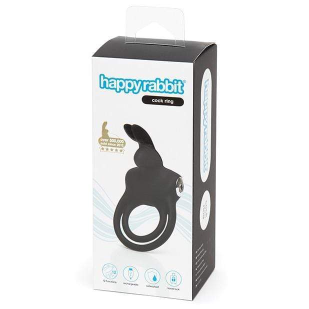 Love Honey - Happy Rabbit Rechargeable Love Ring (Black) -  Silicone Cock Ring (Vibration) Rechargeable  Durio.sg