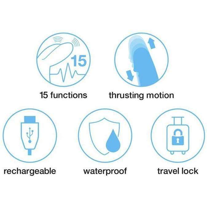 Love Honey - Happy Rabbit Thrusting Realistic Vibrator (Pink) -  Rabbit Dildo (Vibration) Rechargeable  Durio.sg