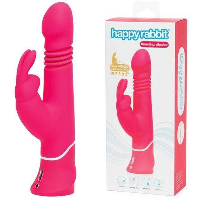 Love Honey - Happy Rabbit Thrusting Realistic Vibrator (Pink) -  Rabbit Dildo (Vibration) Rechargeable  Durio.sg