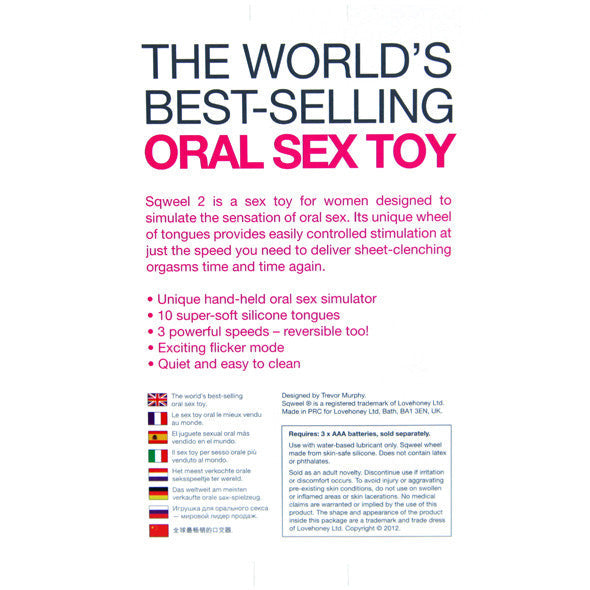 Lovehoney - Sqweel 2 Oral Sex Toy Clit Massager (White) -  Clit Massager (Vibration) Non Rechargeable  Durio.sg