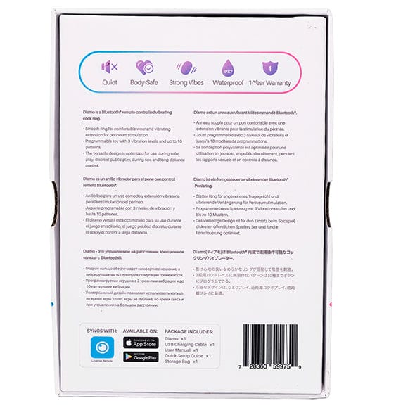 Lovense - Diamo App-Controlled Vibrating Silicone Cock Ring (Black) -  Remote Control Cock Ring (Vibration) Rechargeable  Durio.sg